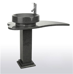 Black Granite Pedestal Sink