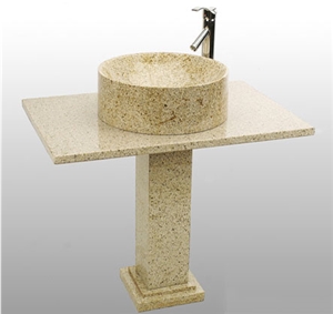 Misty Yellow Granite Pedestal Sink
