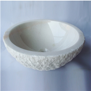 White Onyx Round Sink