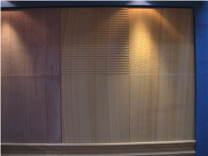 China Wooden Sandstone Slabs & Tiles, China Beige Sandstone
