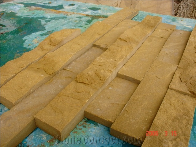 China Golden Sandstone Cultured Stone, Yellow Sandstone Cultured Stone
