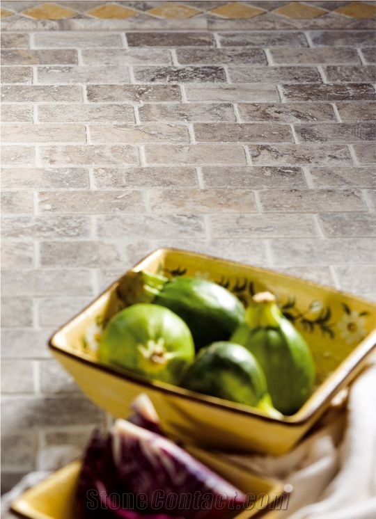 Claros Silver Travertine Bricks From Turkey Stonecontact Claros Silver Travertine Bricks From