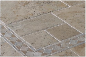 Rustic Travertine Brushed Chiseled Edge French Pat