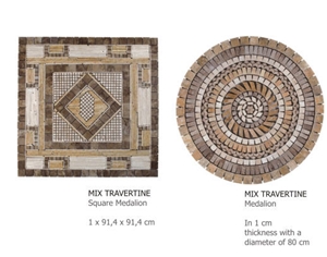 Travertine Mix Mosaic Medallion