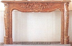 Copper Yellow Marble Fireplace Mantel