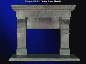 Coffee Brown Marble Fireplace