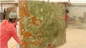 Dark Green Onyx Slabs & Tiles, Pakistan Green Onyx