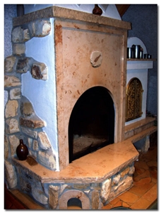Rustic Traditional Style Fireplace with Jura Limestone