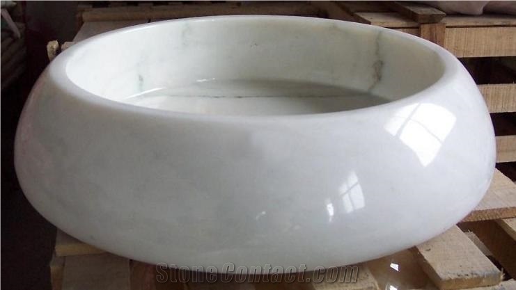 China White Marble Sink