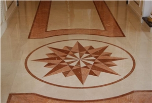 Alicante Red Marble Water Jet Medallion