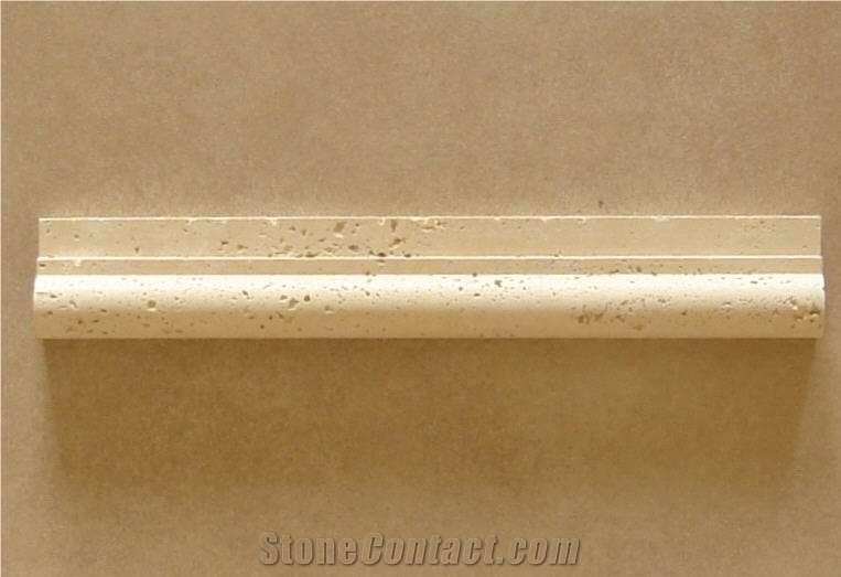 Ivory Travertine Chairrail Ogee Liner