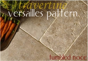 Noce Travertine Versailles Pattern Tile Tumbled