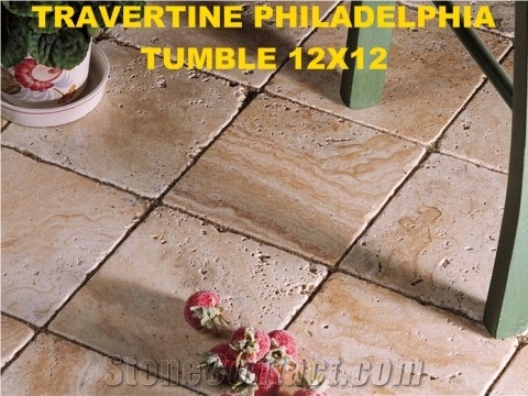 Philadelphia Travertine Tumbled Floor Tile