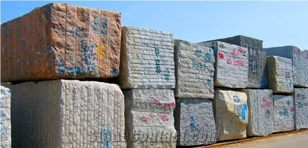 Granite Blocks in the Quarry Warehouse