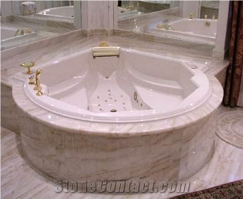 Afyon Sugar Marble Bathtub Surround