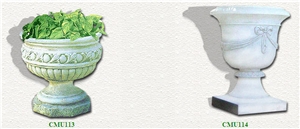 Dholpur White Sandstone Flowerpots