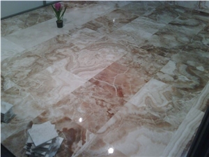 Cappuccino Onyx Floor Tile, Iran Brown Onyx