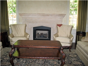 Fireplace Carved in Cream Dijon French Limestone