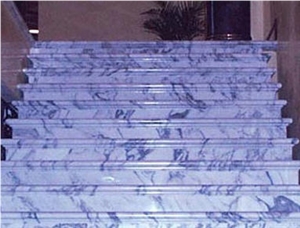Arabescato Mossa White Marble Stairs