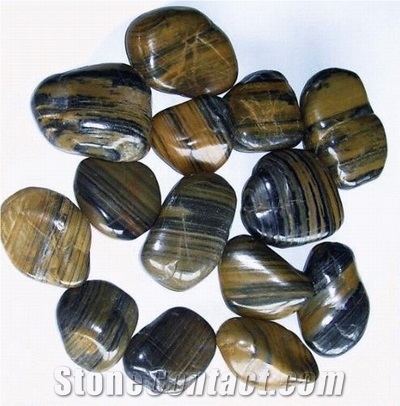 Granite Striped Pebble Stone, Polished Pebbles