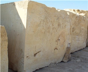 Mahallat Beige Travertine Blocks, Iran Beige Travertine