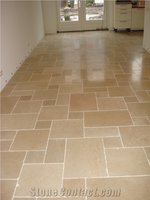 Beige Sandstone Floor Covering Pattern