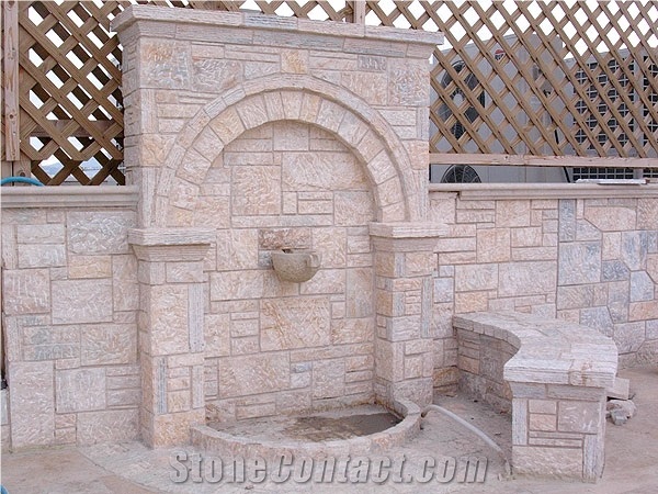 Athens Beige Marble Wall Fountain