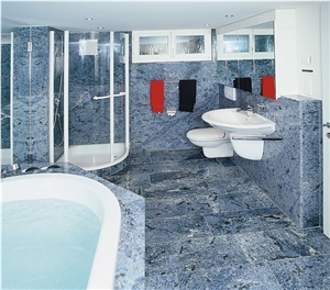 Azul Bahia Bathroom, Blue Granite Bath Design