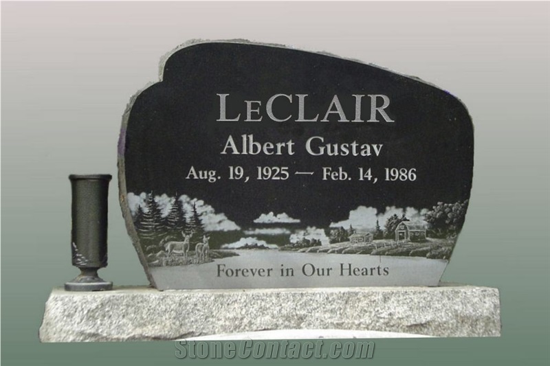 Zx G654 Black Granite Gravestone, Headstone