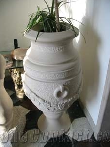 Adria Grigio Unito Beige Limestone Flower Pots