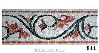 Marble Flower Shaped Mosaic Border Lines,Wall Molding