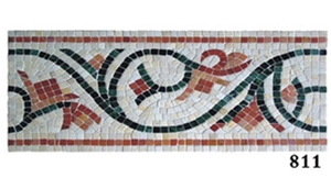 Marble Flower Shaped Mosaic Border Lines,Wall Molding