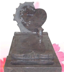 European Carving Hearted Style Tombstone