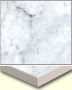 Snow White Marble Composited Tiles, Bianco Carrara Statuario Marble Laminated Tile