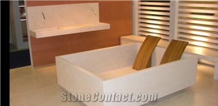 Beige Limestone Bath Tub