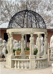 White Marble Sculptured Gazebo,Pavilions
