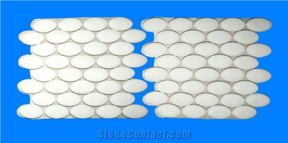 White Marble Pebble Stone Tiles