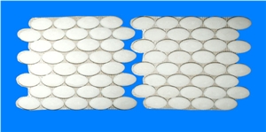 White Marble Pebble Stone Tiles