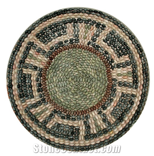 Polished Pebble Mosaic Medallion