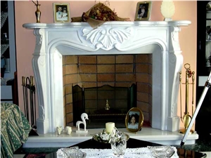 Fireplace Mantel - White Marble