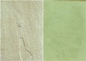 Gwalior Mint Green Sandstone Slabs & Tiles, India Green Sandstone