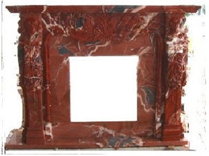 Fireplace Mantle, Red Marble
