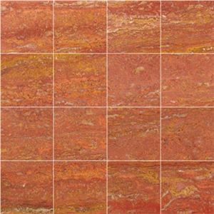 Red Travertine- Honed, Filled