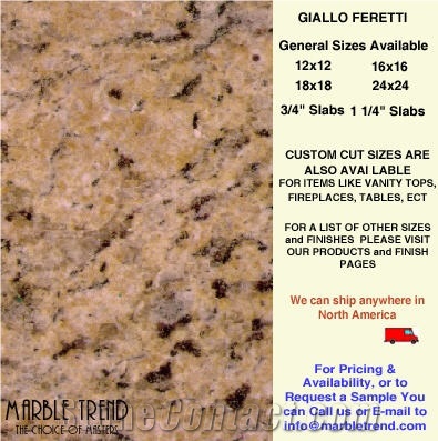 Giallo Feretti Granite, Giallo Fiorito Granite Slabs & Tiles
