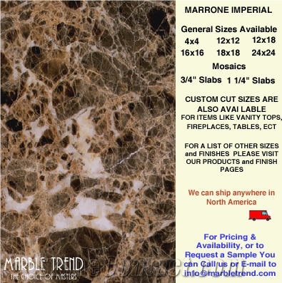 Marron Imperial Marble Slab & Tile