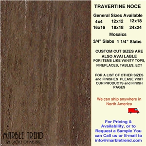Noce Travertine Tile, Turkey Brown Travertine