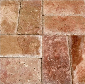 Copper Red Travertine - Chiseled Edge