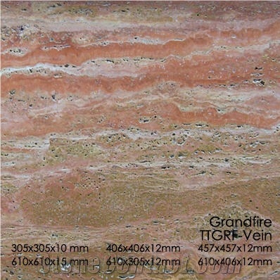 Traverten Tile - Red (Grand Fire)