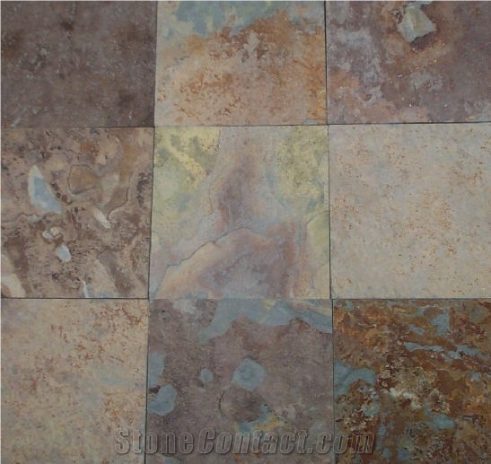 Chinese Multicolor Slate Slabs & Tiles