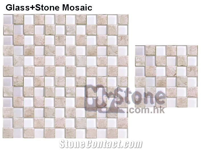 Glass+cast Stone Mosaic